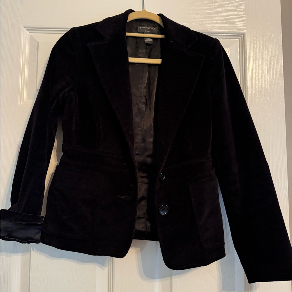 Banana Republic, size 0, Black Velvet Women's Blazer